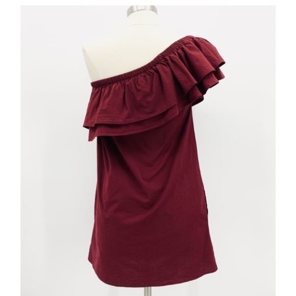 Sincerely Jules “Everly” One Shoulder Red Ruffle Mini Dress Size Small - Picture 7 of 12